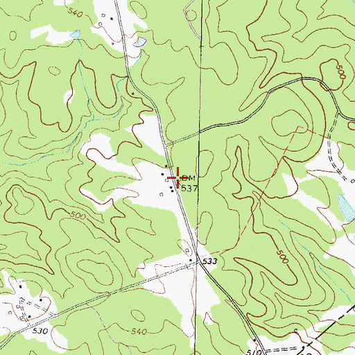 Topographic Map of Cawthon School (historical), GA