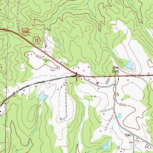 Topographic Map of Cedar Grove School (historical), GA