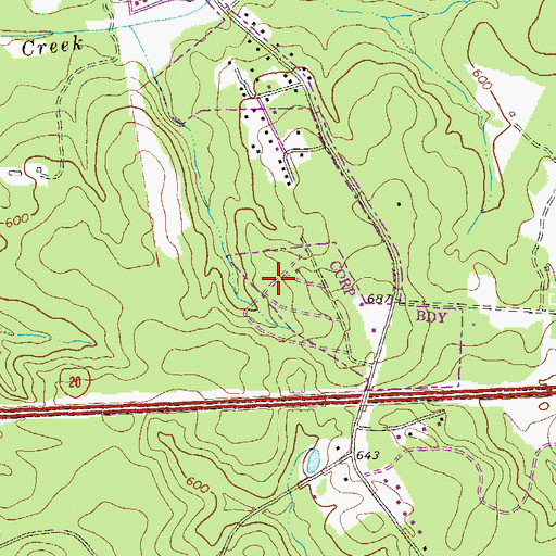 Topographic Map of Darwin Subdivision, GA