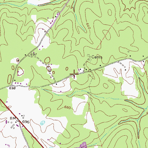 Topographic Map of Eastover School (historical), GA