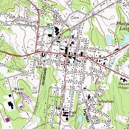 Topographic Map of First Baptist Church, GA