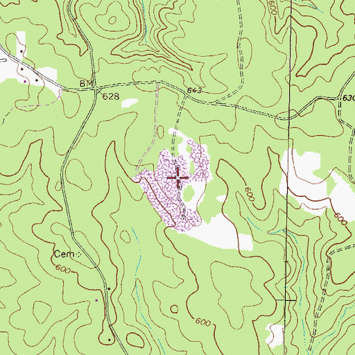 Topographic Map of Flat Rock (historical), GA