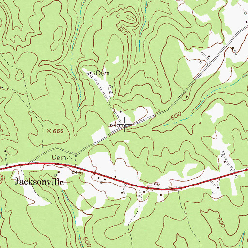 Topographic Map of Grantville (historical), GA
