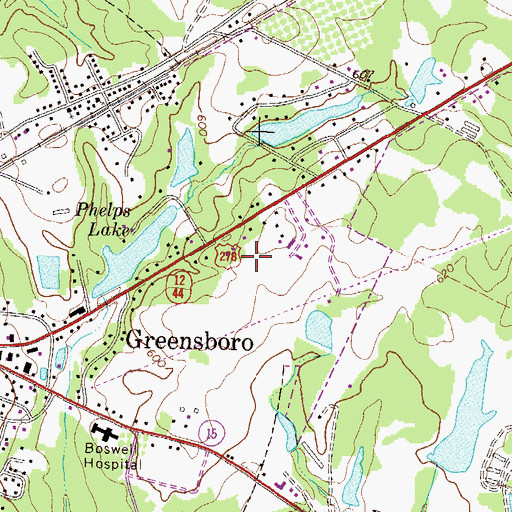 Topographic Map of Greene County, GA