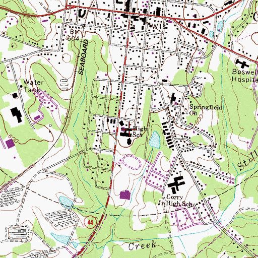 Topographic Map of Anita White Carson Middle School, GA