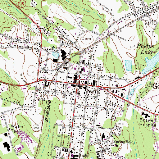 Topographic Map of Greene County Courthouse, GA