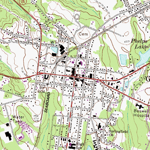 Topographic Map of Greensboro Commercial Historic District, GA