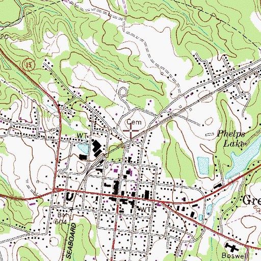 Topographic Map of Greensboro Male and Female Academy (historical), GA