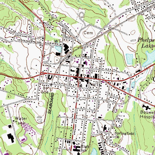 Topographic Map of Greensboro Post Office, GA