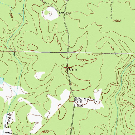 Topographic Map of Lewis Cemetery, GA