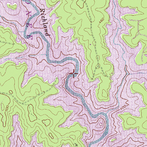 Topographic Map of Linger Longer Bridge (historical), GA