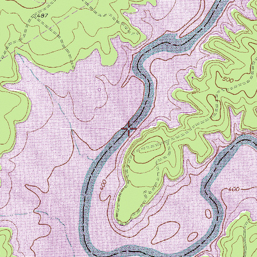 Topographic Map of Long Shoals, GA