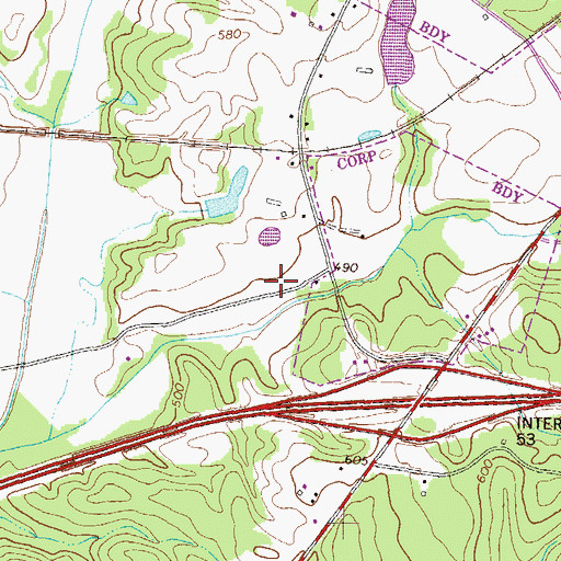 Topographic Map of Meadow Crest School (historical), GA