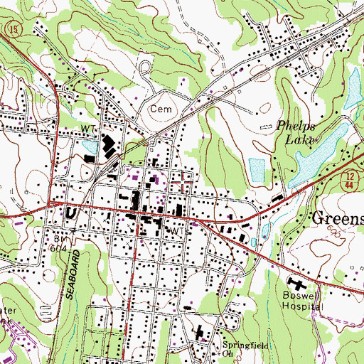 Topographic Map of North Street-East Street Historic District, GA