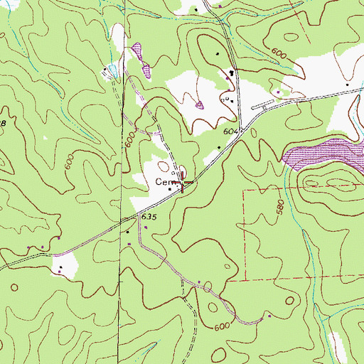 Topographic Map of O'Neal Cemetery, GA