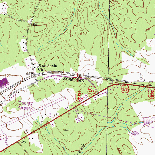 Topographic Map of Oak Grove School (historical), GA