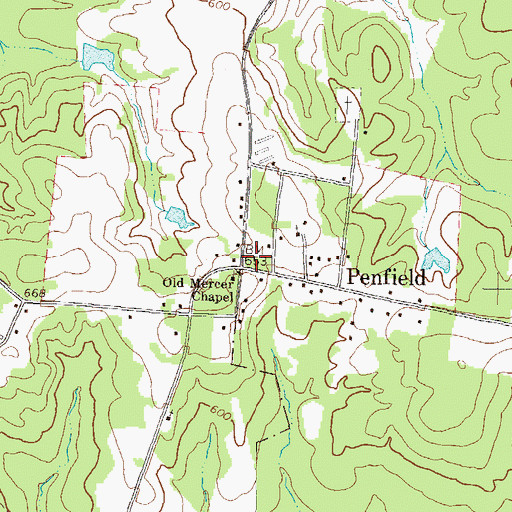 Topographic Map of Penfield School (historical), GA