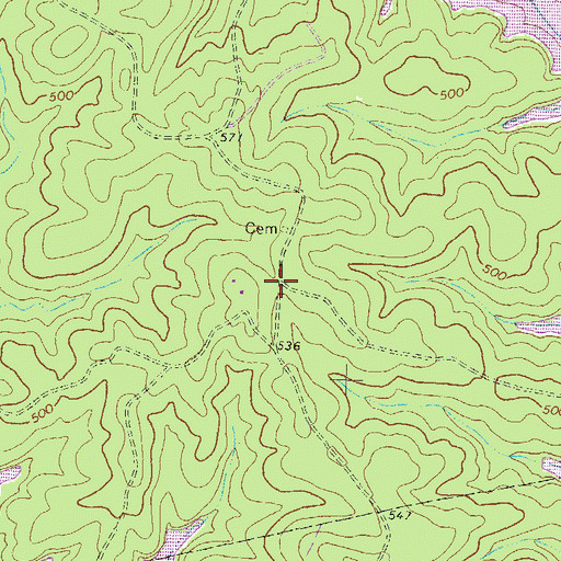 Topographic Map of Pine Grove Church (historical), GA