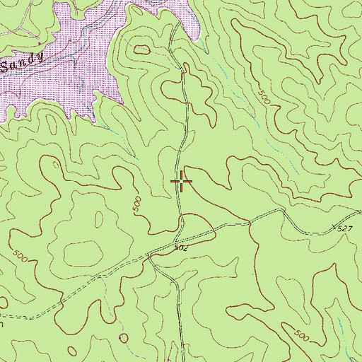 Topographic Map of Red Oak School (historical), GA