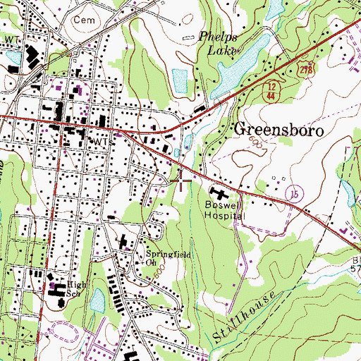 Topographic Map of Robinson Park, GA