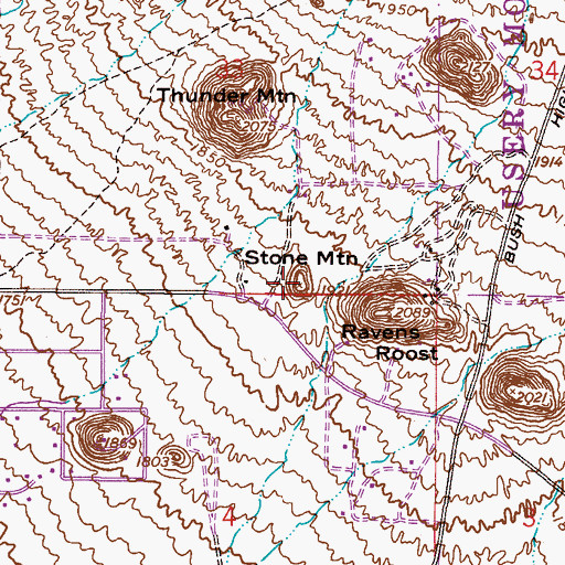 Topographic Map of Stone Mountain, AZ