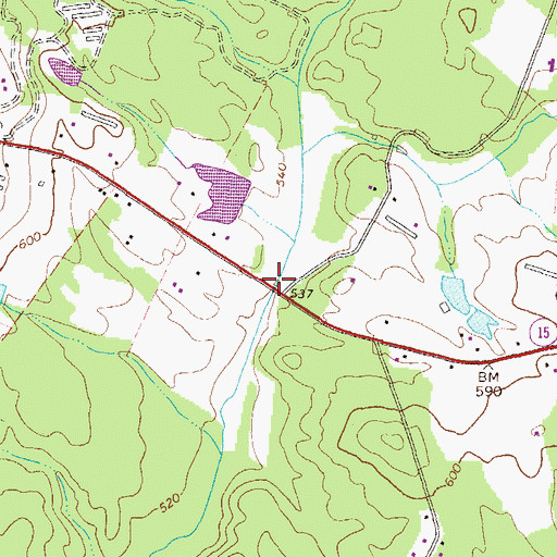 Topographic Map of Sanders Mill (historical), GA