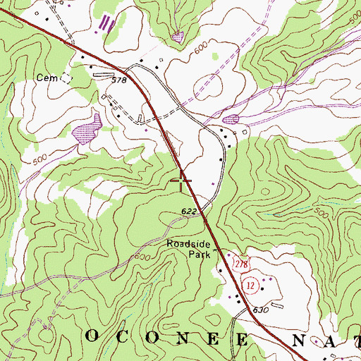 Topographic Map of Springfield Church, GA