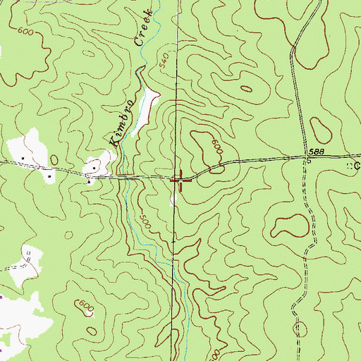 Topographic Map of Thompson Cemetery, GA