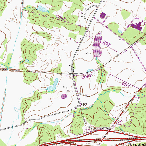 Topographic Map of Thurston, GA