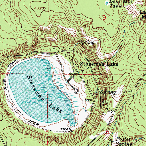Topographic Map of Stoneman Lake, AZ