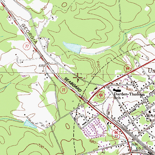Topographic Map of Union Point Elementary School, GA