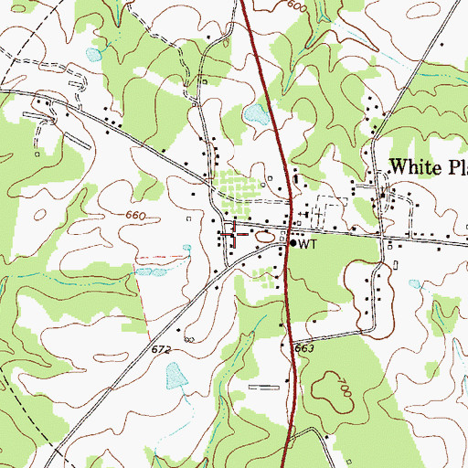 Topographic Map of White Plains Methodist Church, GA