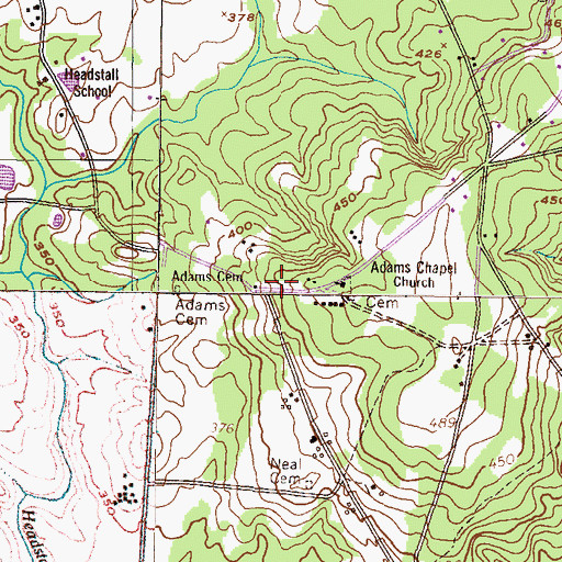 Topographic Map of Adamsville, GA