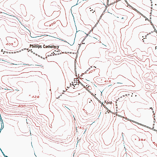 Topographic Map of Autney, GA