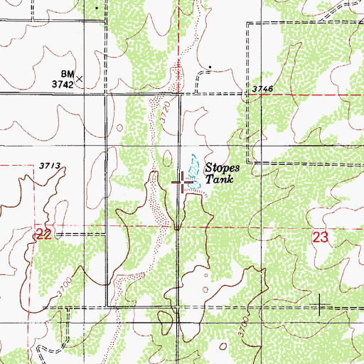 Topographic Map of Stopes Tank, AZ