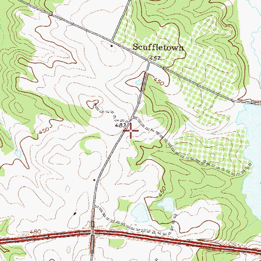 Topographic Map of Collins Cemetery, GA