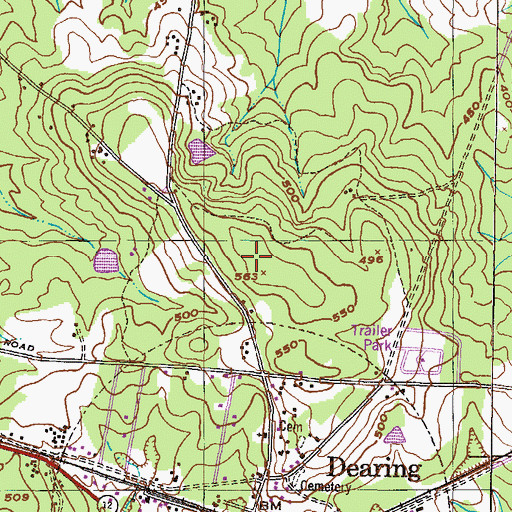 Topographic Map of Dearing Elementary School, GA