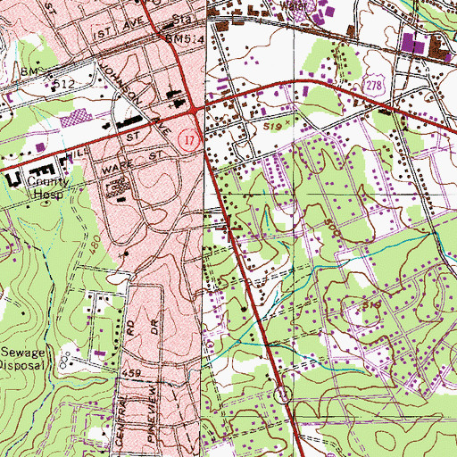 Topographic Map of Thomson Fire Department Station 2, GA