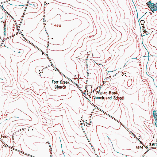 Topographic Map of Fort Creek Cemetery, GA