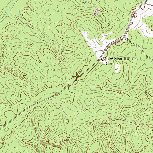 Topographic Map of Liberty Hill Church (historical), GA