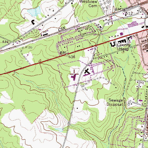 Topographic Map of Maxwell Elementary School, GA