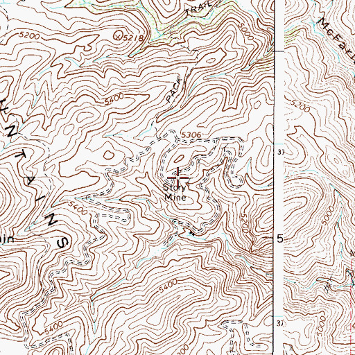 Topographic Map of Story Mine, AZ