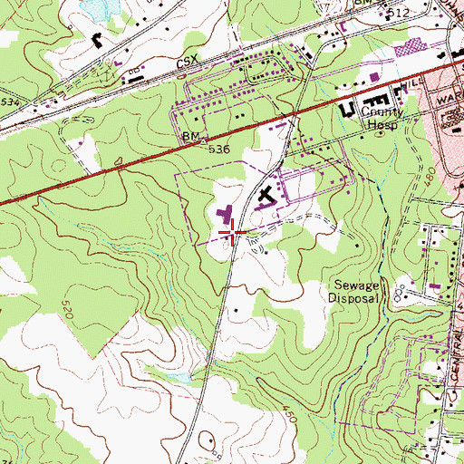 Topographic Map of Mount Pleasant School (historical), GA