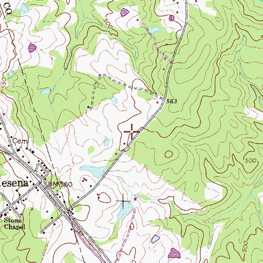 Topographic Map of New Hope Cemetery, GA