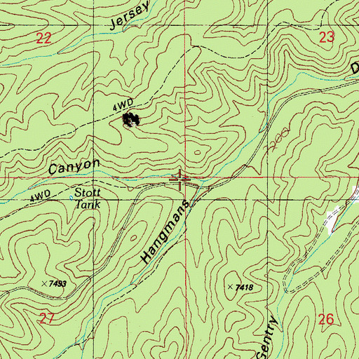 Topographic Map of Stott Canyon, AZ