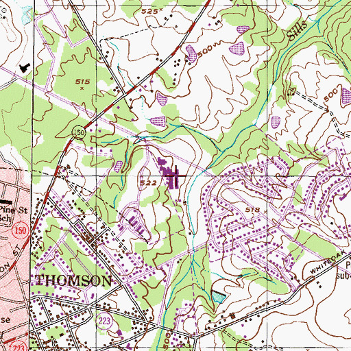 Topographic Map of R L Norris Elementary School, GA