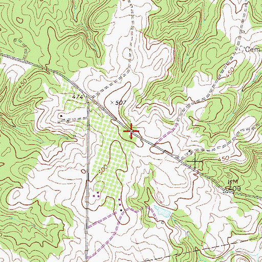 Topographic Map of Pleasant Grove Church, GA