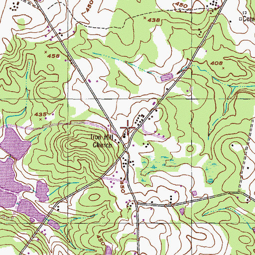 Topographic Map of Iron Hill Cemetery, GA