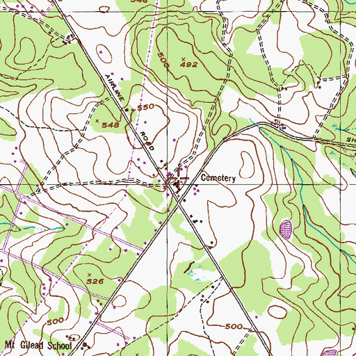 Topographic Map of House of Prayer Church, GA