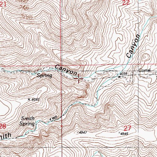 Topographic Map of Stove Canyon, AZ